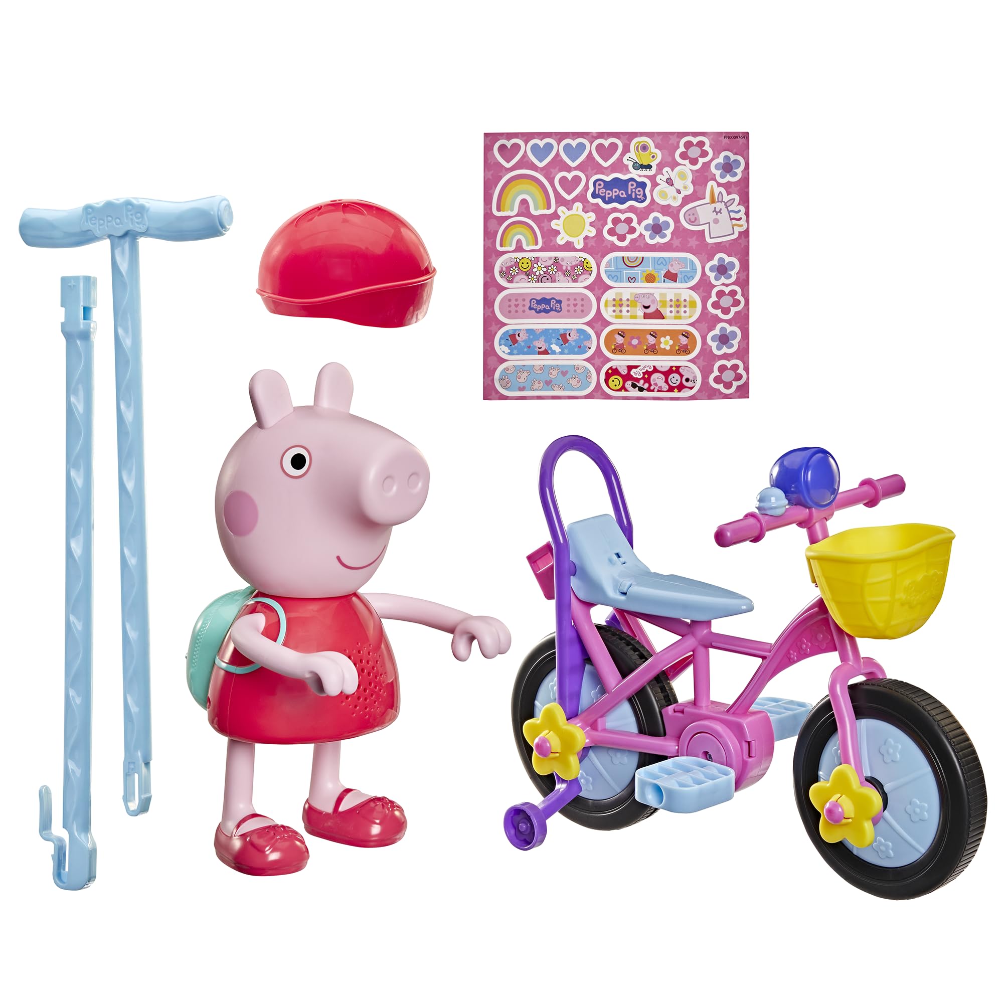 Peppa Pig Ready, Pedal, Go Peppa Interactive Figure and Bicycle Playset | 75+ Sounds, Reactions, Song | Preschool Toys for Girls and Boys Ages 3+
