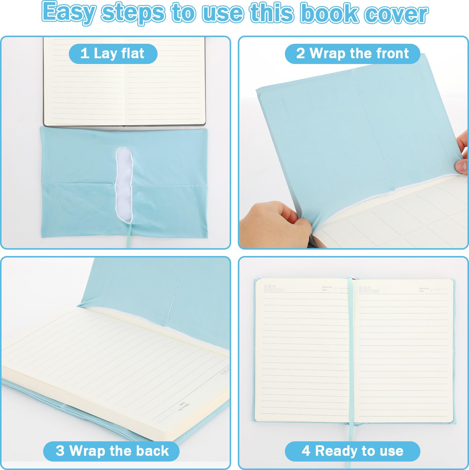 12 copertine per libri in tessuto elastico riutilizzabili, con etichetta adesiva, lavabili, per la maggior parte dei libri di testo con copertina rigida fino a 25,4 x 31,8 cm, colore pastello