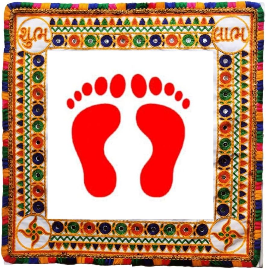 Handwork Cotton Kutchi Work Embroidered Kanku Pagla Rumal (Bride's and Baby Welcome)