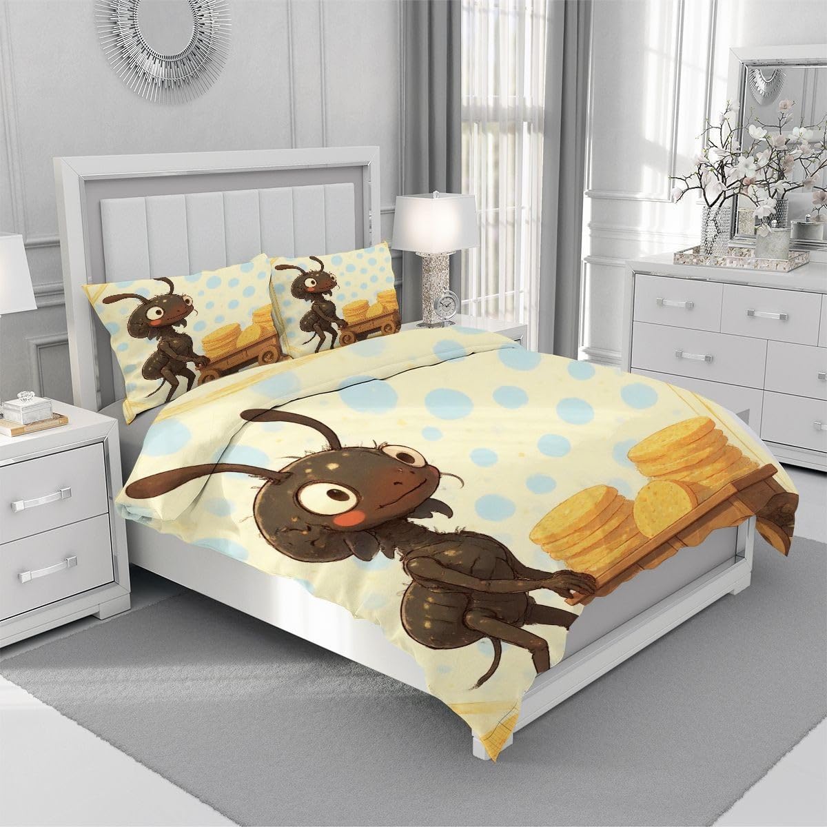 Set di Copripiumino Matrimoniale 240x260 cm Formica Nera A5760