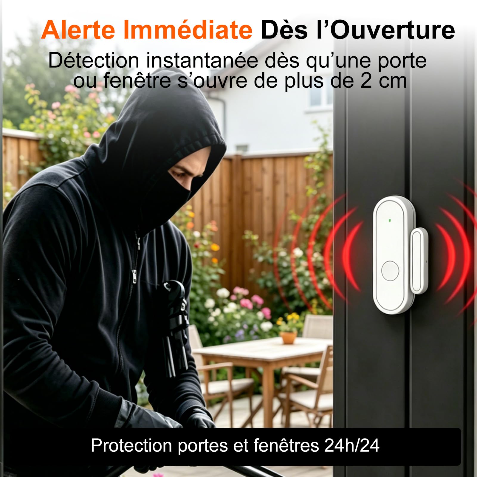 XUK Alarme Maison sans Fil 4G + WiFi, Kit Alarme sans Abonnement | Écran tactile 4,3", détecteurs d'ouverture et de mouvement inclus, application Tuya Smart, compatible Alexa & Google