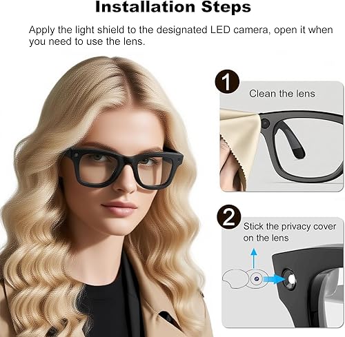 Miniatura 6 de Kit de accesorios para lentes inteligentes compatible con R.ayB.anOa.kley Me-ta Way.farerHead.linerSky.ler, 3 cubiertas de privacidad para cámara,