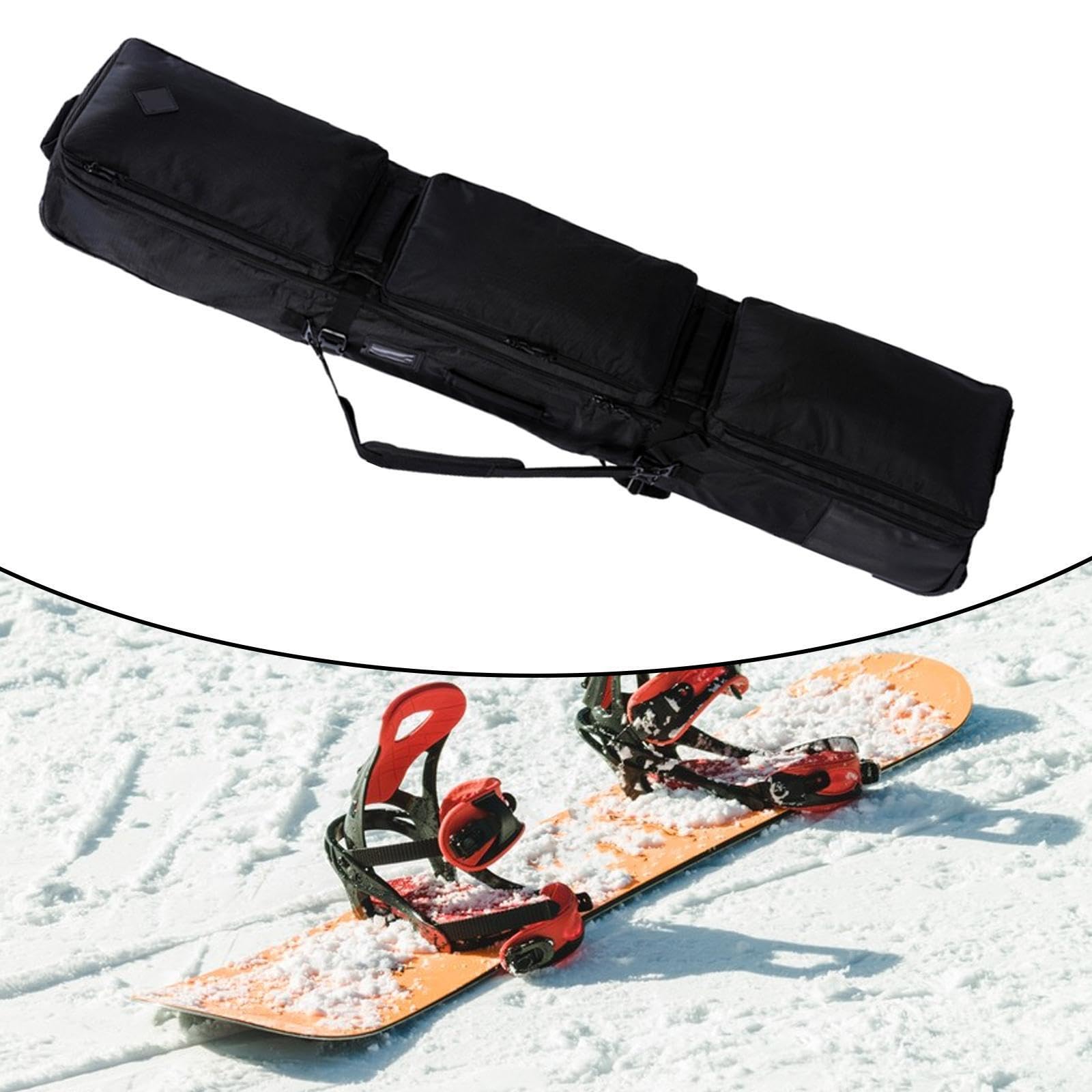 Reisefertiger Snowboard Rucksack mit gepolsterten, praktischen Tragegurten und Griffen für bequemes Tragen. Skitasche, Snowboard Tragetasche,