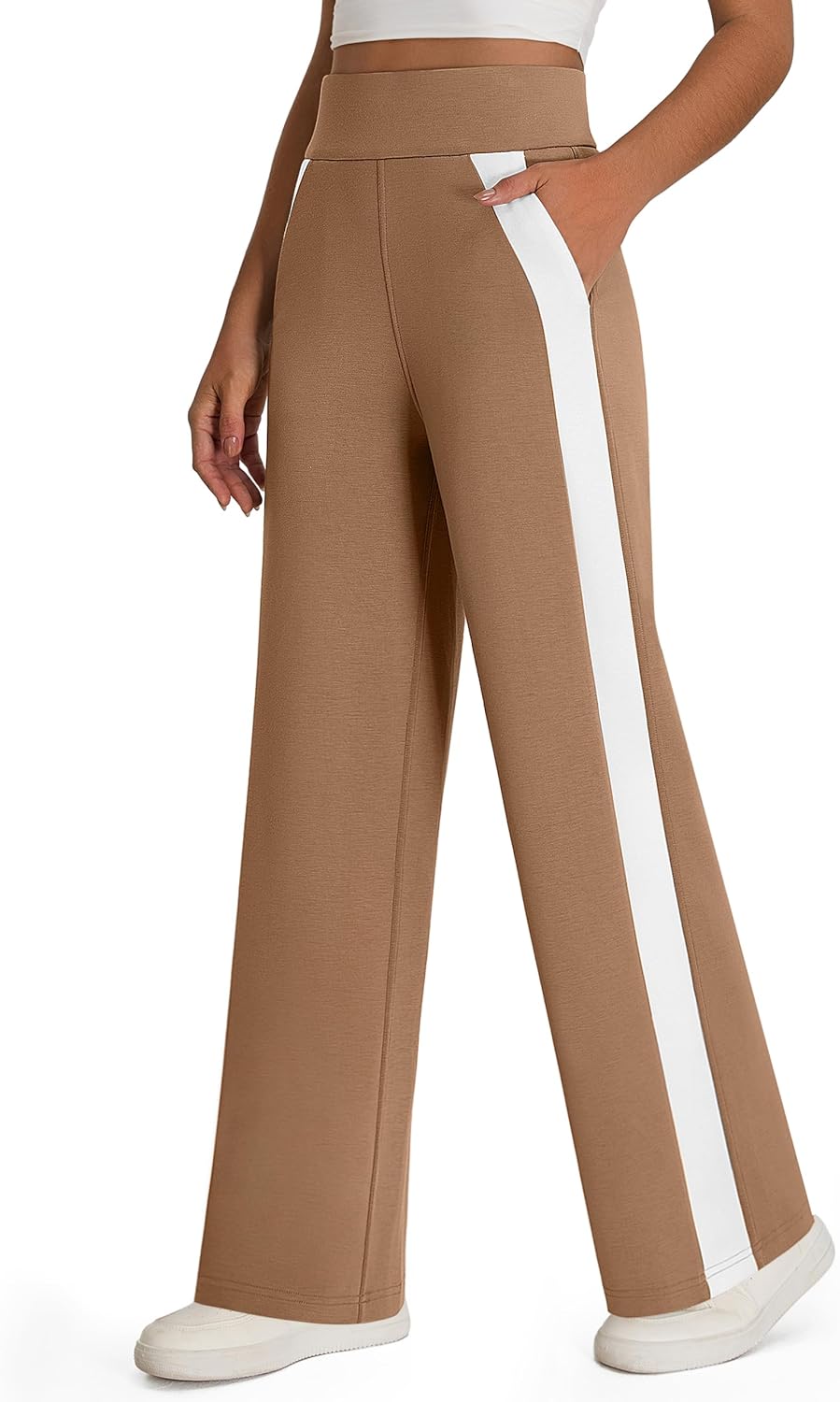 BMJL Womens Casual Lounge Pants Wide Leg Sweatpant Work Loose High Waisted Trousers with Pockets