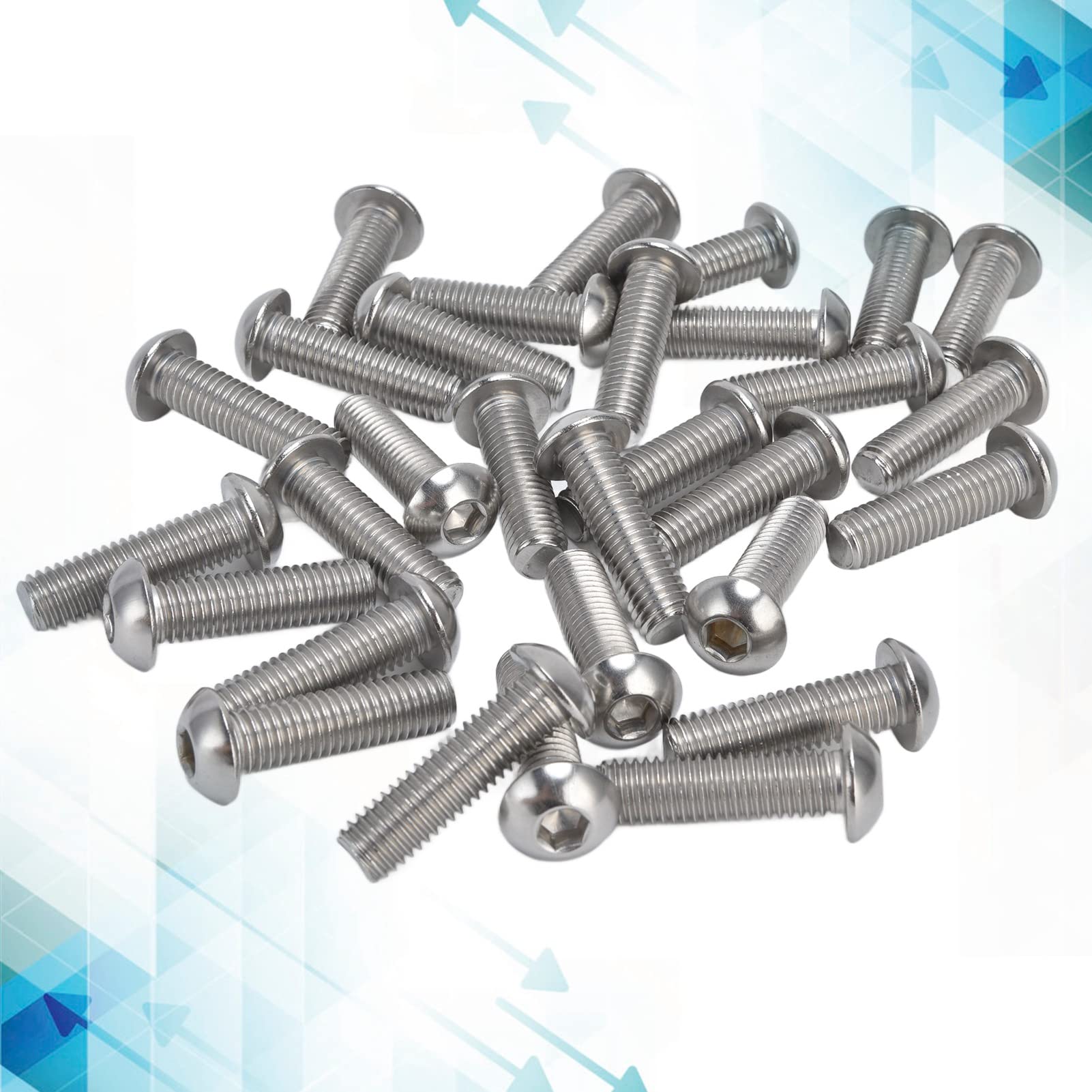 Juego de 30 tornillos de cabeza avellanada con ranura hexagonal, sujetadores de rosca gruesa A2 de acero inoxidable M10x1.5, tornillos estándar ISO9730 para aplicaciones automotric (M10*35)
