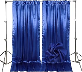 10ft x 10ft Royal Blue Backdrop Curtains for Parties, Fabric Satin Backg...