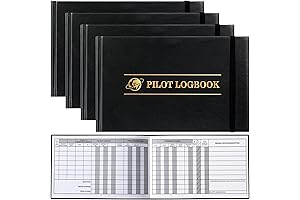FAA Pilot Logbook: ReliThick Black Hardcover Pilot Log Book for Pilots (4 Pack) 