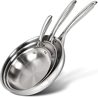 MICHELANGELO Tri-Ply Stainless Steel Frying Pan Set