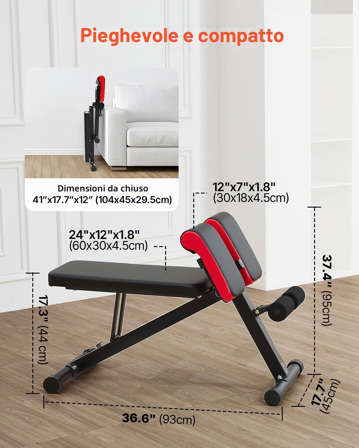 VEVOR Panca Multifunzionale per Allenamento Completo del Corpo, Panca per Iperestensione con Sedia Romana, 150 kg per Allenamento di Addominali e Core di Schiena e Braccia, per Palestra Domestica