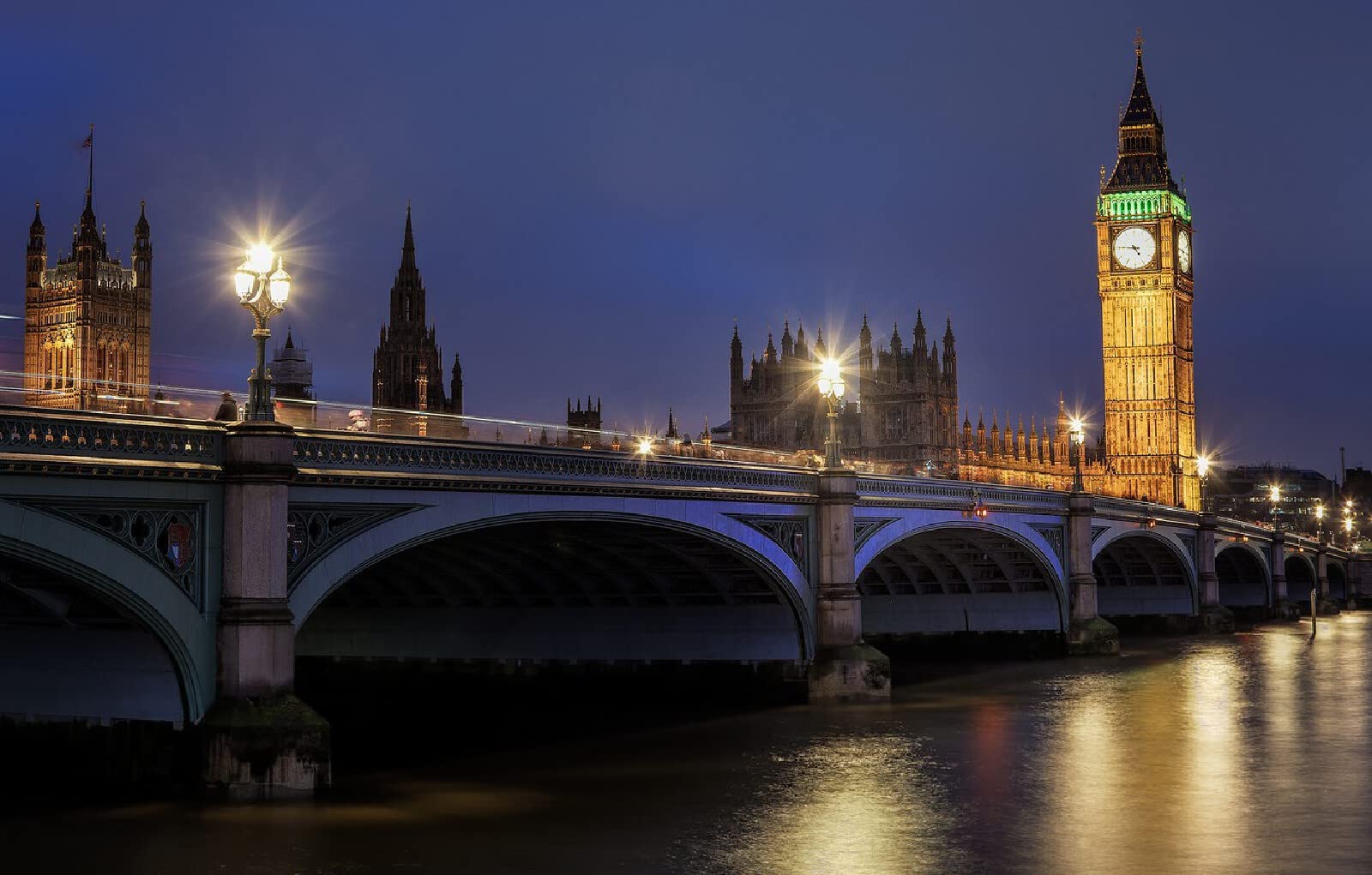 puzzle dla dorosłych 1000 elementów City Road Bridge River London Anglia UK Thames River Big Ben Palace of Westminster 75x50cm