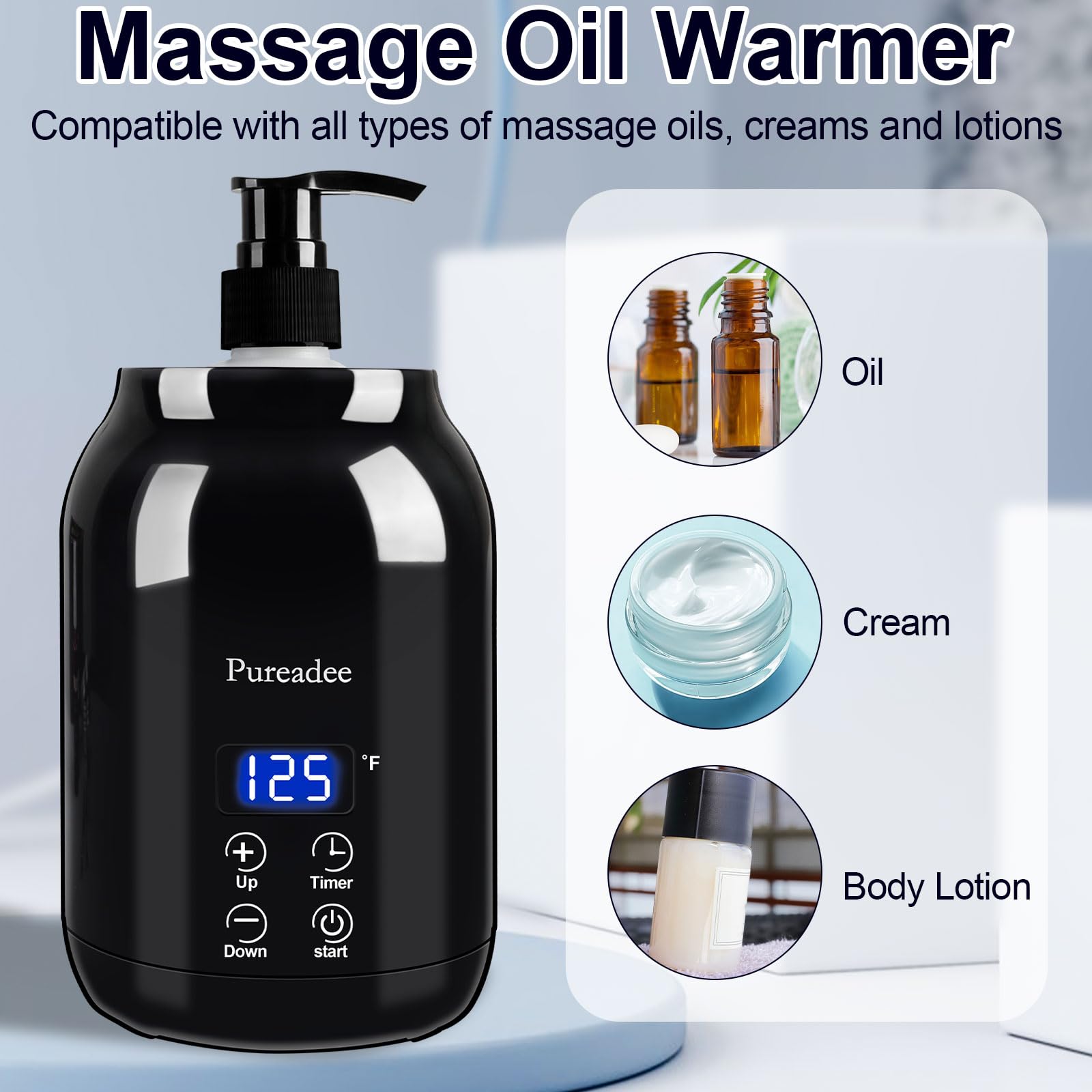 Scaldaolio da massaggio, scaldabagno per massaggi, per massaggi, salone, barbiere, casa, con due dispenser per bottiglie di olio