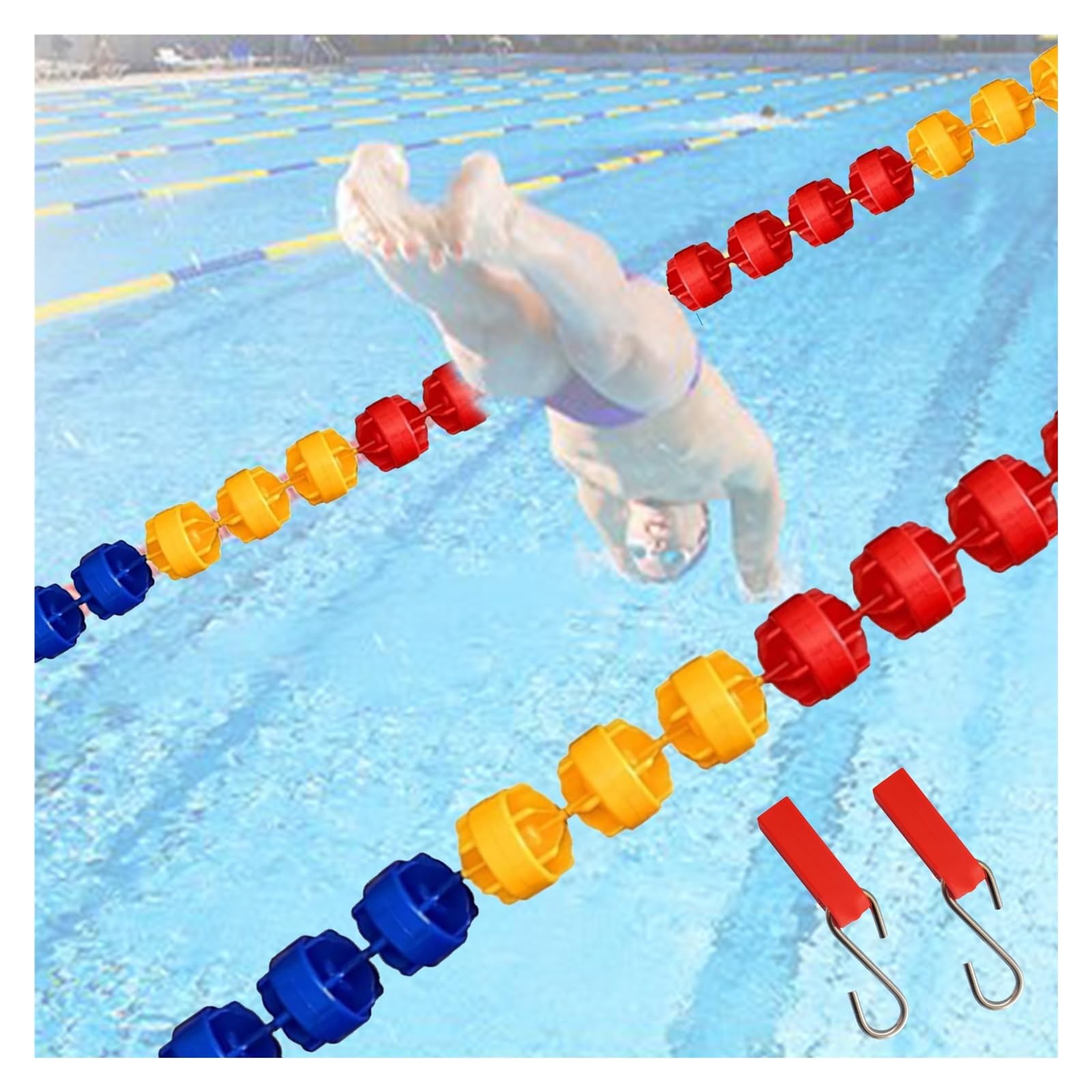 Corde de bouée de piscine de 3m ajustable pour séparer la zone de jeu des enfants