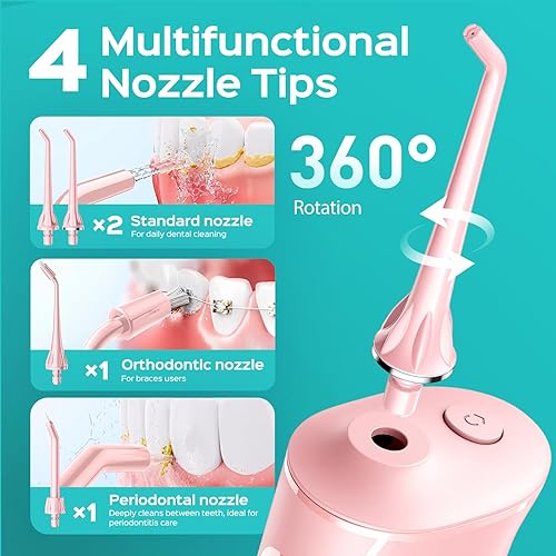 Miniatura 8 de COSLUS - Irrigador de agua portátil para dientes 4 modos y 5 niveles de intensidad, cepillo dental eléctrico profesional para encías sensibles,