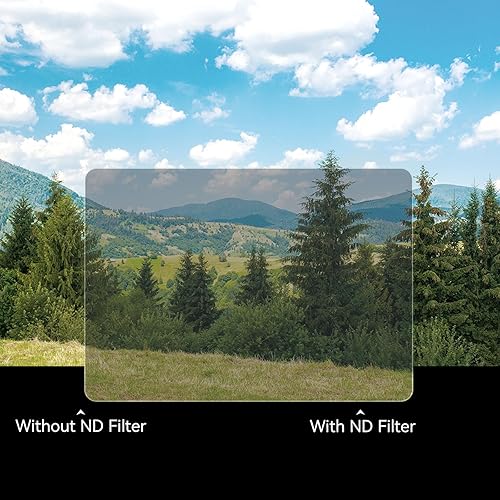 Miniatura 5 de SmallRig 4 filtros ND 0.9 (3 topes) de 5.65, filtro cuadrado de densidad neutra, vidrio óptico B270 recubierto multicapa de 0.157 in de grosor,