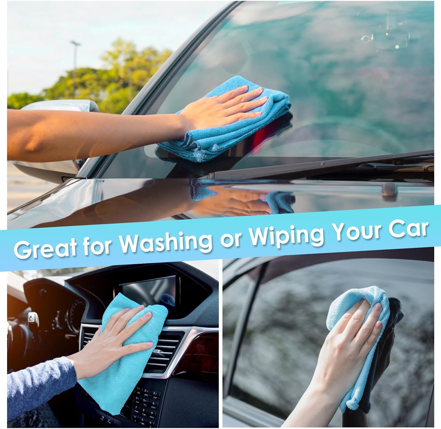 65 Pack Microfiber on a Roll Tear Away Towel, 10" x 10" Reusable Washable Microfiber Cloths Paper Towels Roll Absorbent Rag for Car Kitchen Cleaning