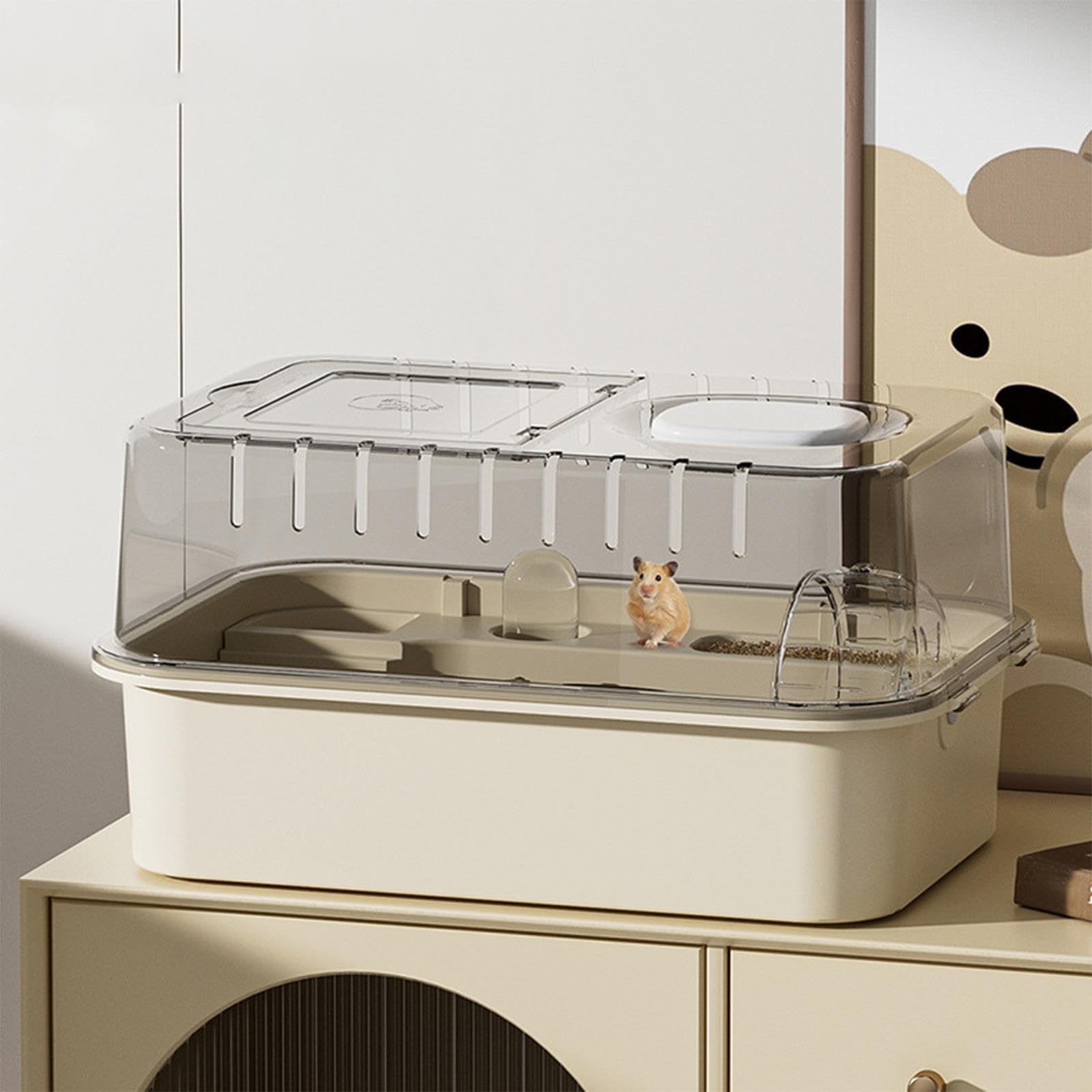Cage à Hamster avec Ventilation, Toit ouvrant, Grande Taille, en Acrylique, pour Lapins, hérissons et Autres Animaux de Compagnie. Cage Portable en