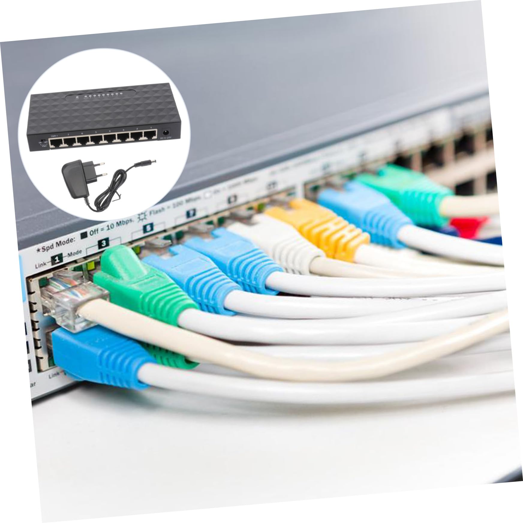 NUOBESTY 1pezzi Splitter di Rete da Mbps Porte per Desktop Ethernet Splitter LAN di Rete Compatibile con Dispositivi Mbps Nero