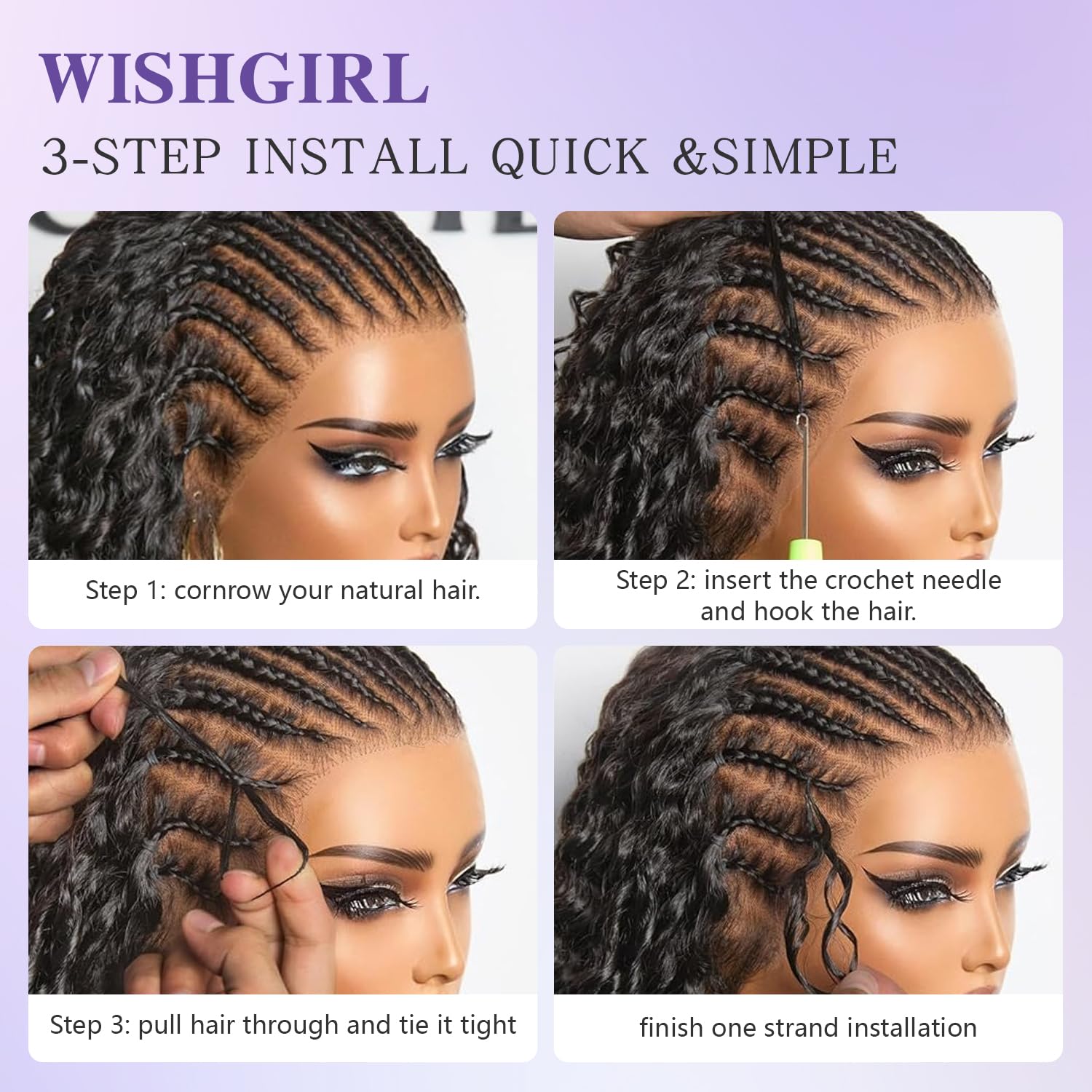 Deep Wave Knotless Pre-Separated Crochet Hair Extensions Human Hair Invisible Curly Crochet Hair for Women Natural Black Machine Made Pre-Separated Feather Human Hair Extension 14inch 120g 100 Strands