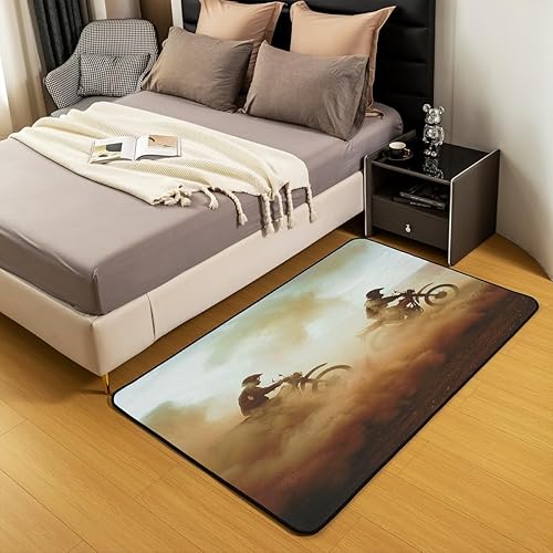 Miniatura 5 de Alfombra antideslizante de 5 x 7 pies para sala de estar, dormitorio, motocross, deportes, alfombra decorativa súper acogedora, alfombra decorativa