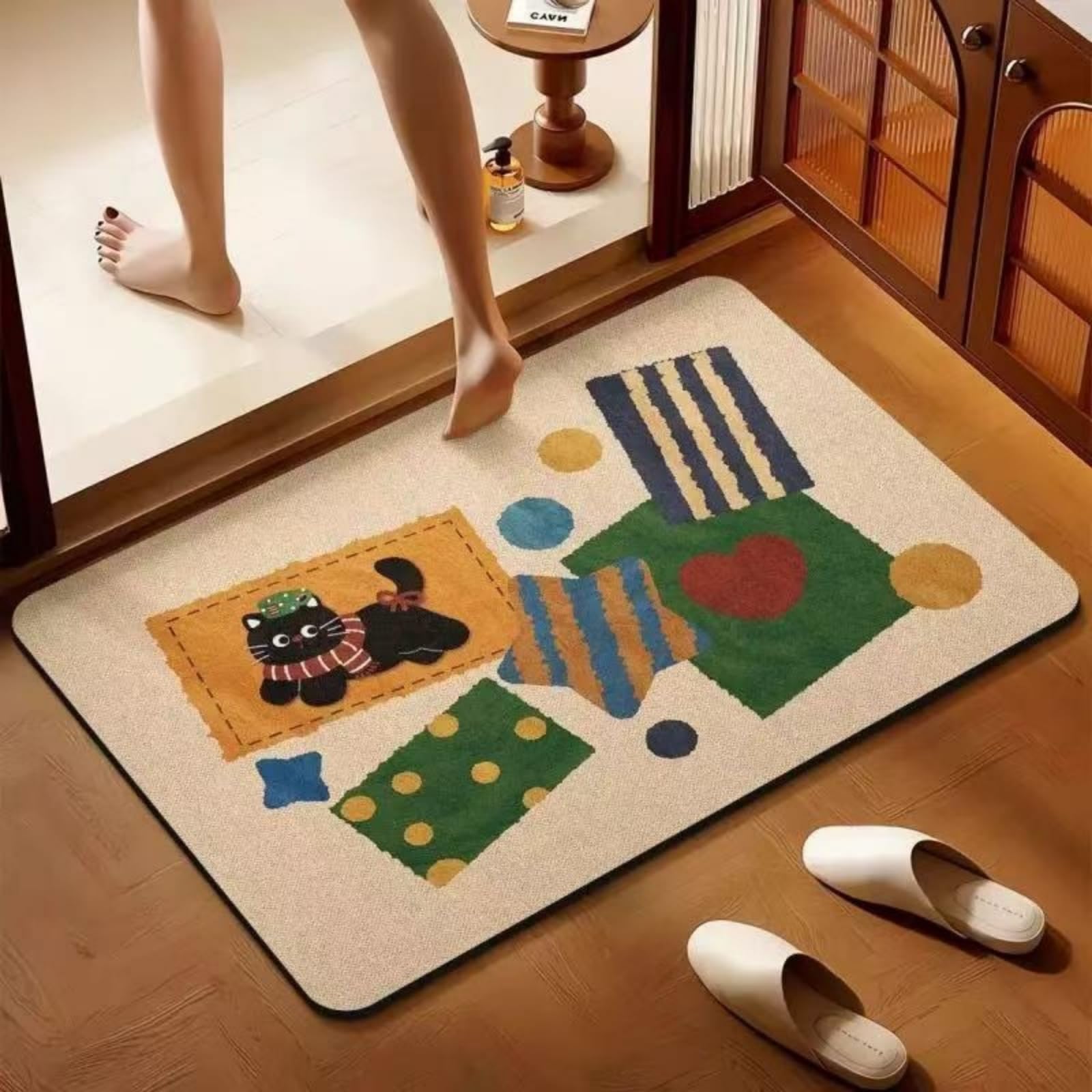 Tapis de douche antidérapant et absorbant à séchage rapide
