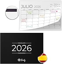 Finoly Calendario Magnetico Nevera Enero 26 Diciembre 26 (12 Meses) A4 | Calendario Magnetico Nevera 2026 | Calendario 2026 Nevera | Almanaque 2026 con Adhesión Fuerte Calendar Fridge (Minimalist)