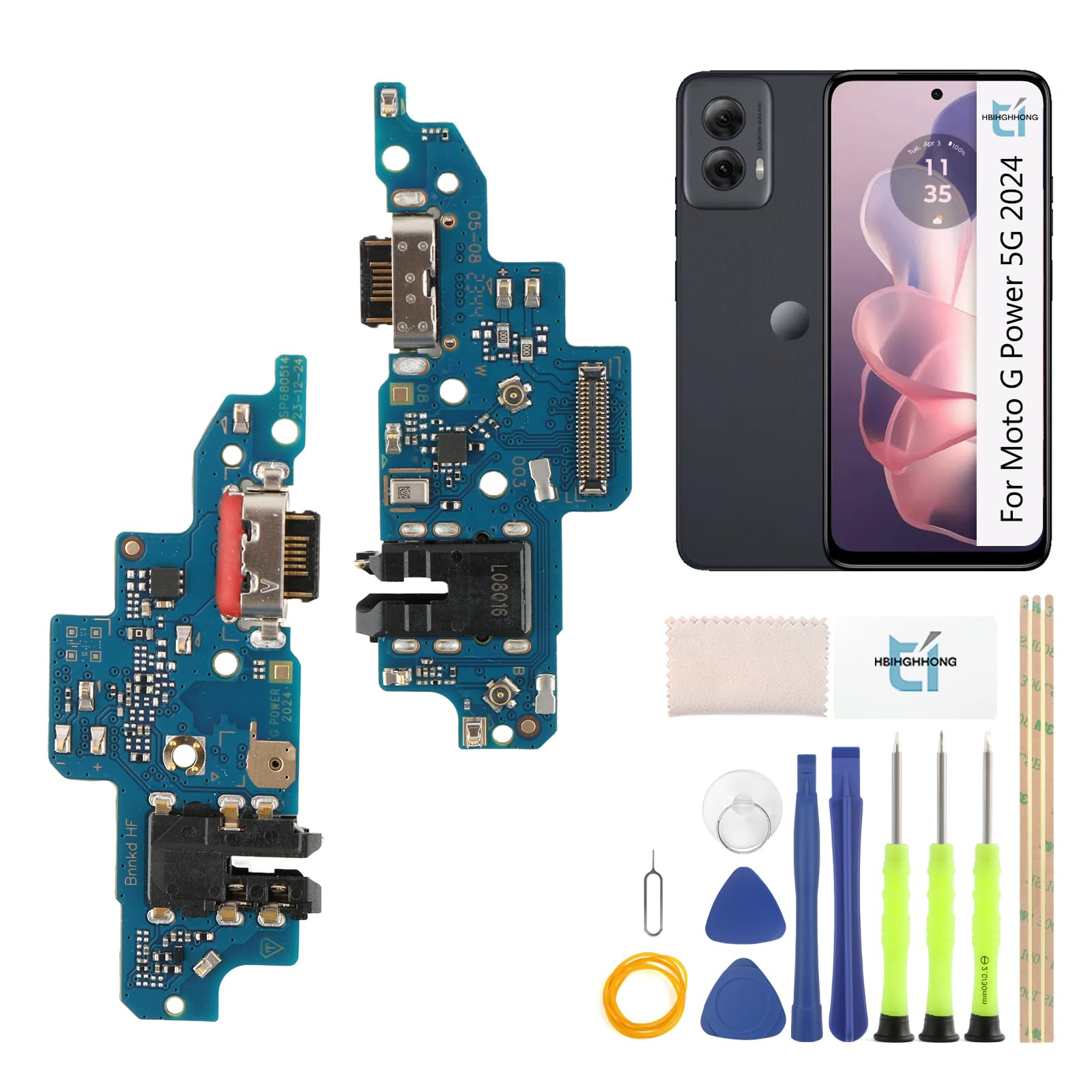 HBIHGHHONG USB Charging Port for Motorola Moto G Power 5G 2024 Dock Connector Replacement for Moto G Power 5G 2024 XT2415-1 XT2415-5 XT2415V Type C Charger Port Dock Board Repair Parts