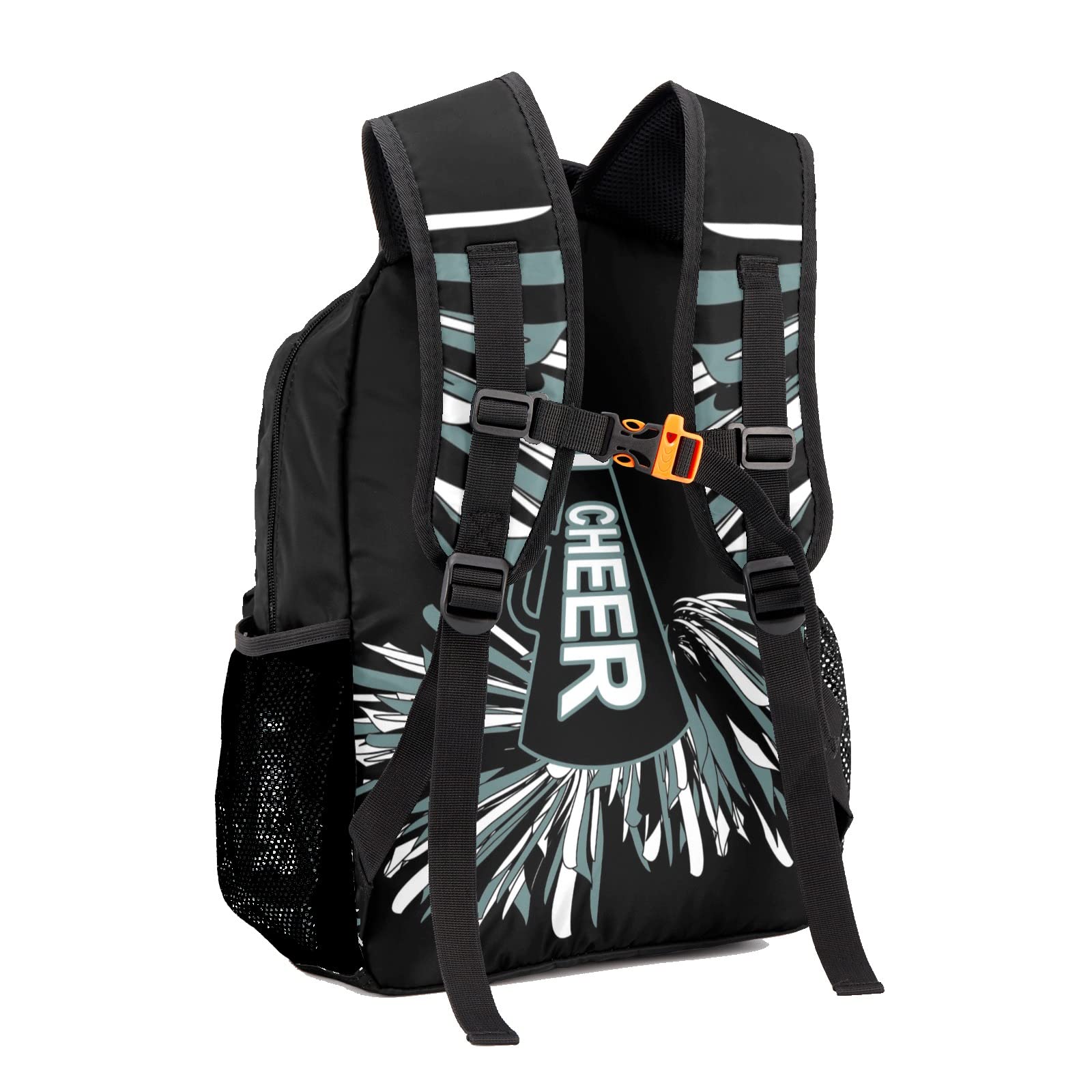 SunFancyCustom Cheerleader Black Personalized Backpack with Name Waterproof Bag for Birthday Holiday Gift for Travel Office Work 12.2(L) x5.9(W) x16.5(H) inch