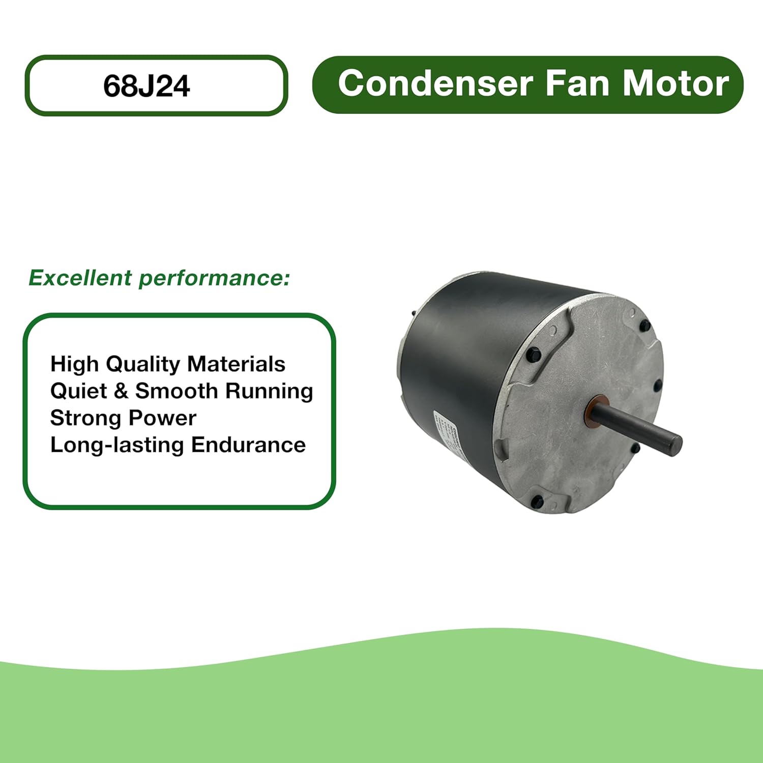 68J24 Condenser Fan Motor 1/3 HP 208-230V 2.1A 1075 RPM Replaces for Lennox 68J2401 97M62, 69W96, 100483-29, 100483-01, K55HXGCE-8094