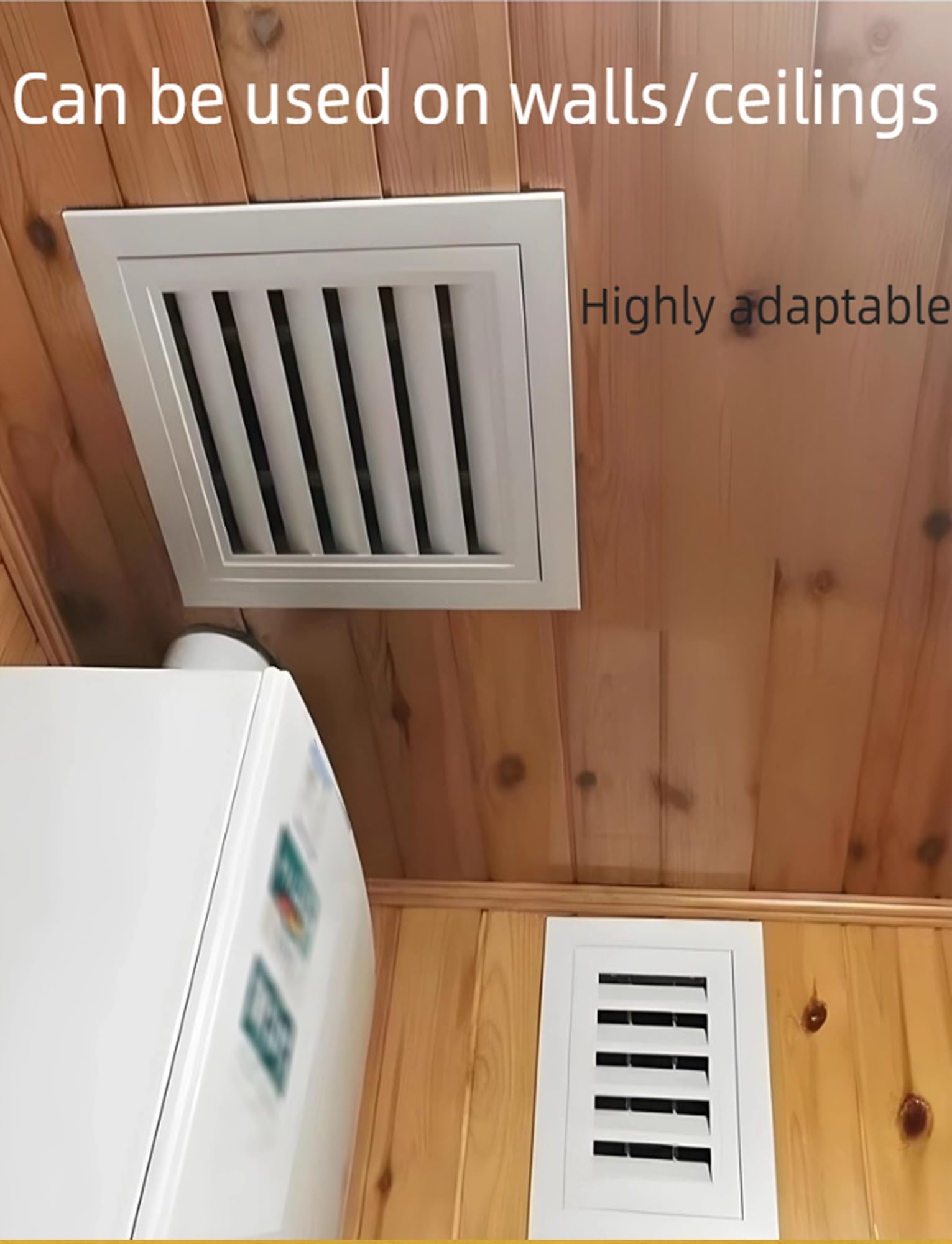 Rejilla de ventilación ajustable y panel de acceso con rejilla para difusor de suministro de aire, ventilación mejorada de cocina y ducha (30 x 30 cm)