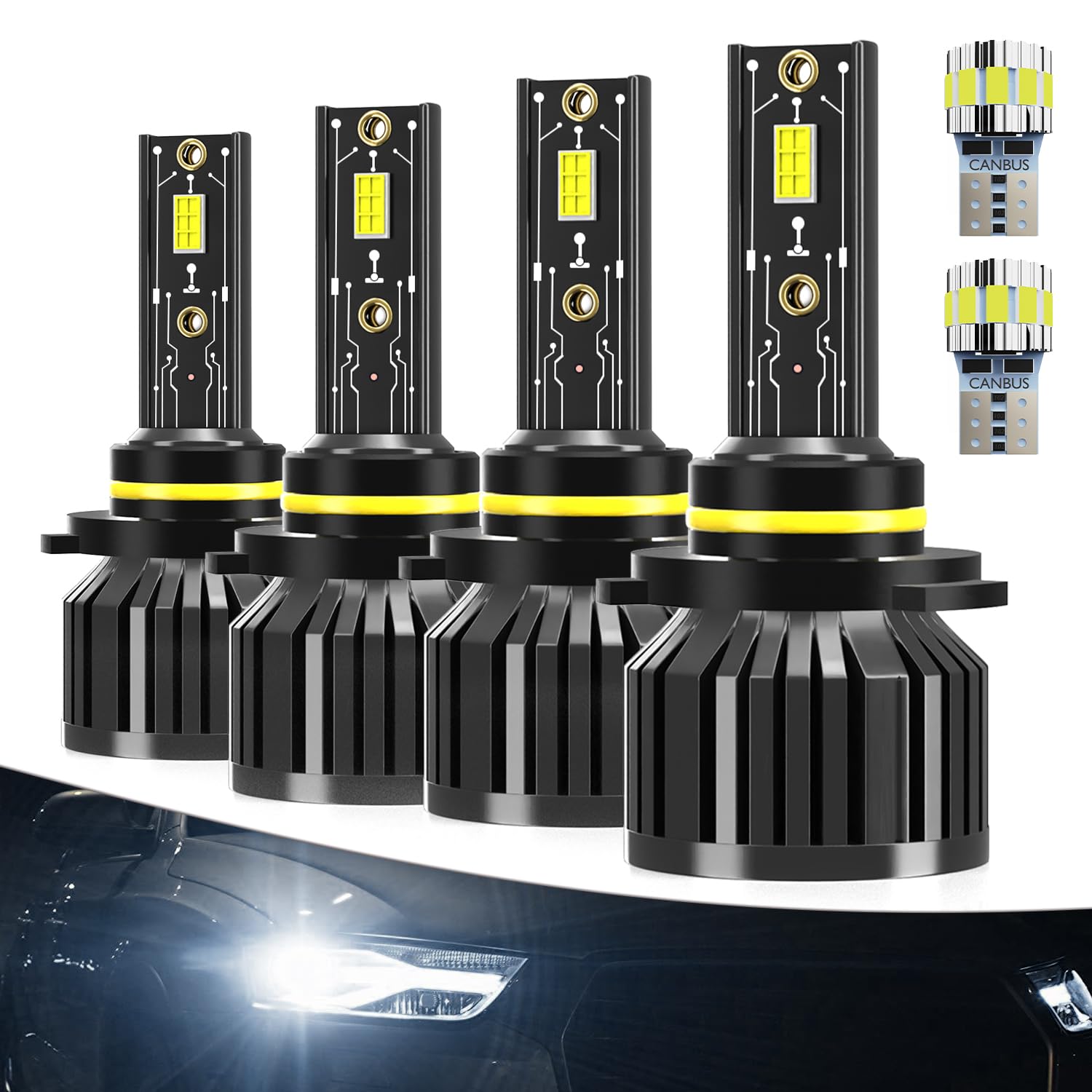 Photo 1 of AXZPYON Light Bulbs Fit for Toyota Corolla 2001-2013,High Low Beam Combo 9005 9006 Lights with Cooling Fan,600% Brighter Powersports Bulbs License Plate Light,Plug and Play,6PCS