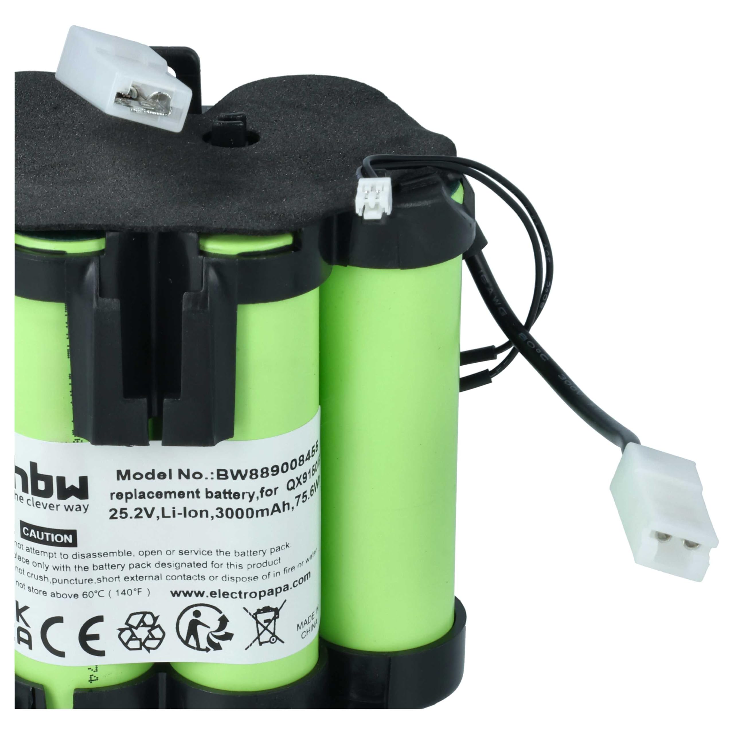 vhbw Zamiennik baterii do AEG 4055542544, 4055478301, PANGU 7C-C, 140231463013, 40 55 54-2544 do odkurzacza (3000 mAh, 25,2 V, Li-Ion)