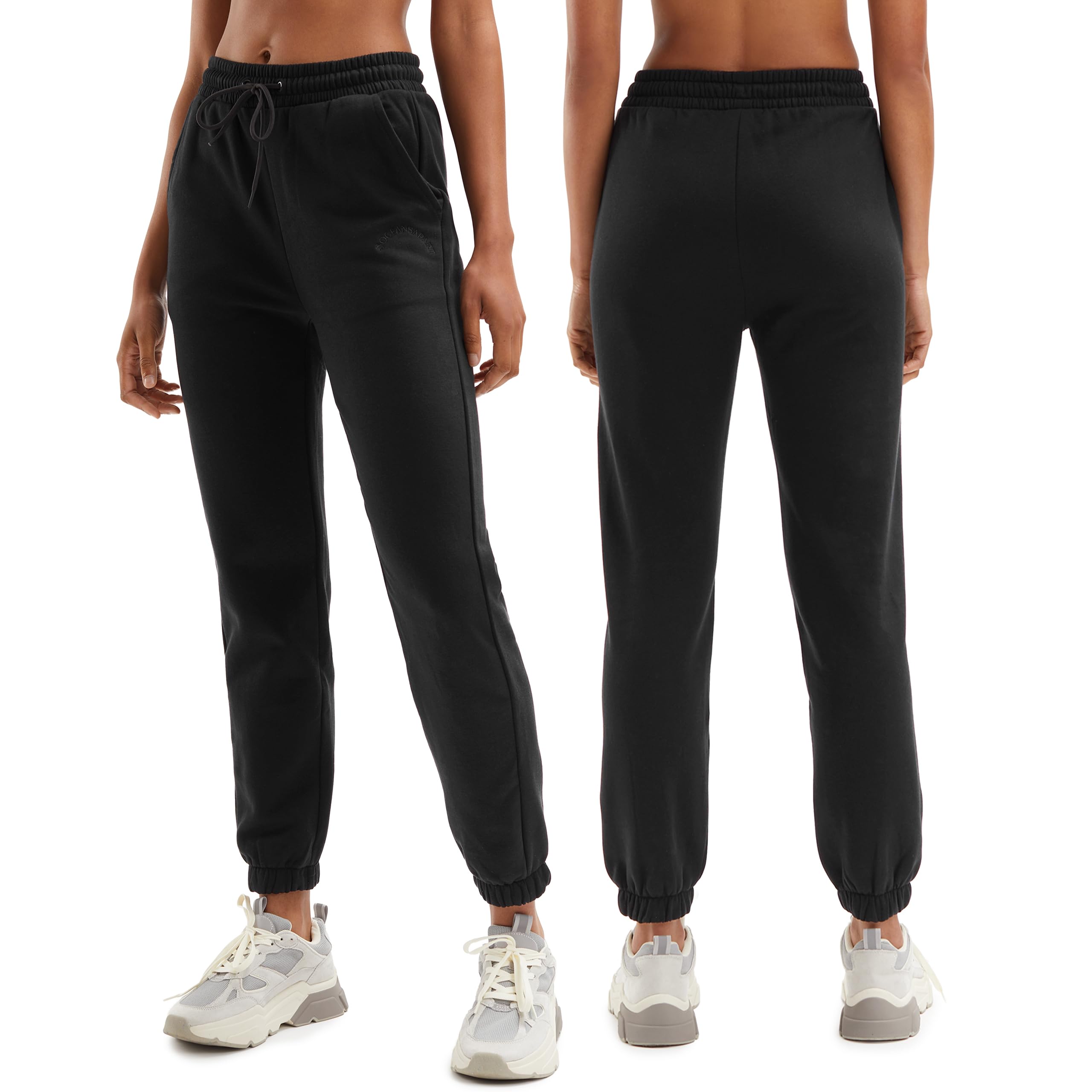 OCEANSAPART Charly Sweat Pant - Damen Jogginghose Baumwolle Taschen | Elastischer Kordelzug & Schmal Zulaufend – Kuschlig Weich & Atmungsaktiv – Sweatpants für Yoga