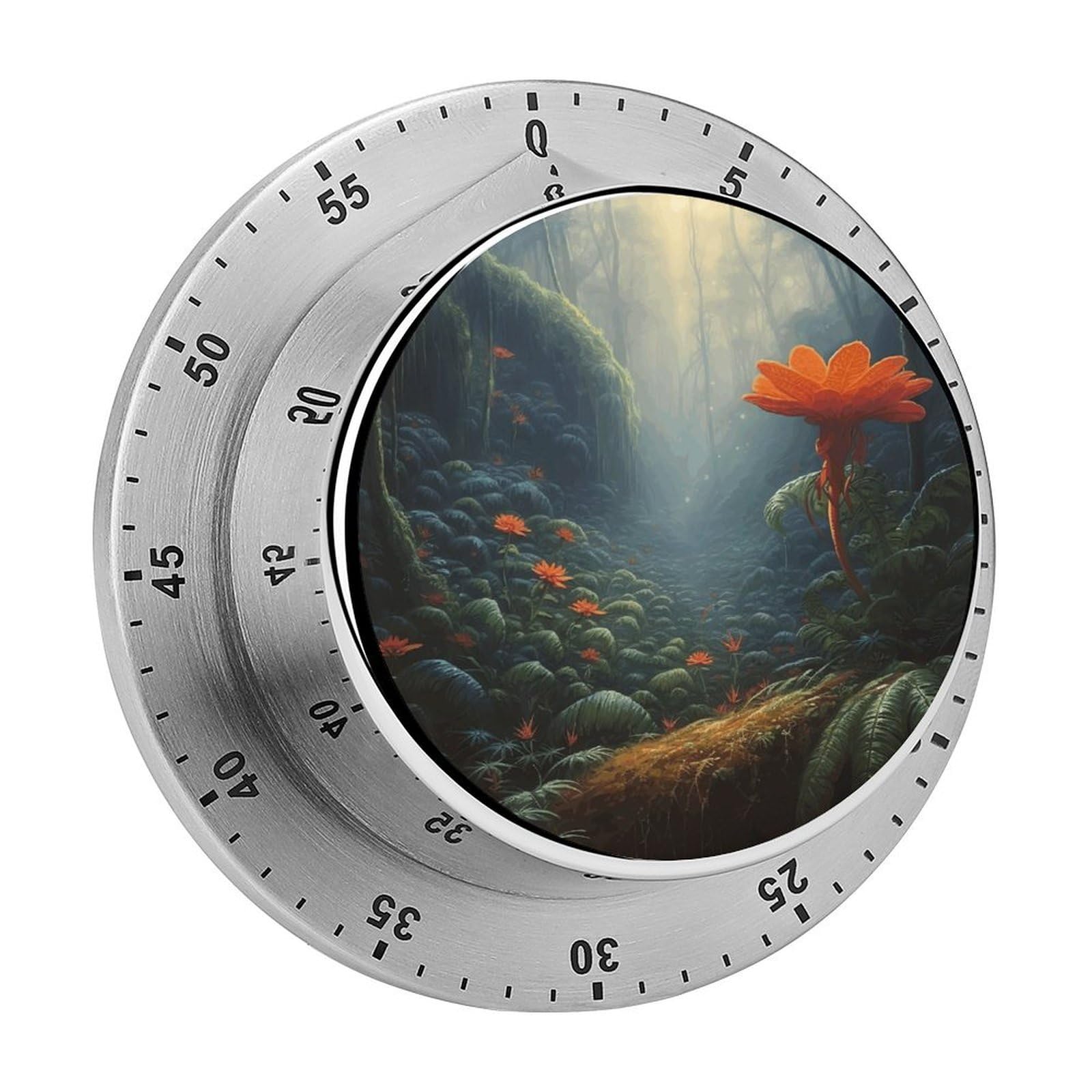 an Orange Blossom Visual Timer with Loud Alarm 60-Minute Kitchen Timers Exquisite Stainless Steel Body - Mechanical Desk Timer Countdown Clock for Cooking Chef Clock