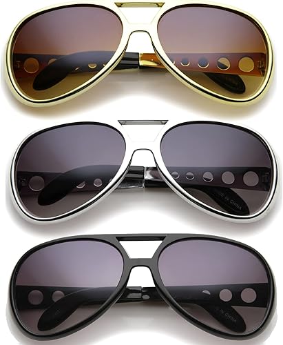 Miniatura 7 de Gafas de sol grandes Elvis King of Rock  Roll Aviator de 2480in