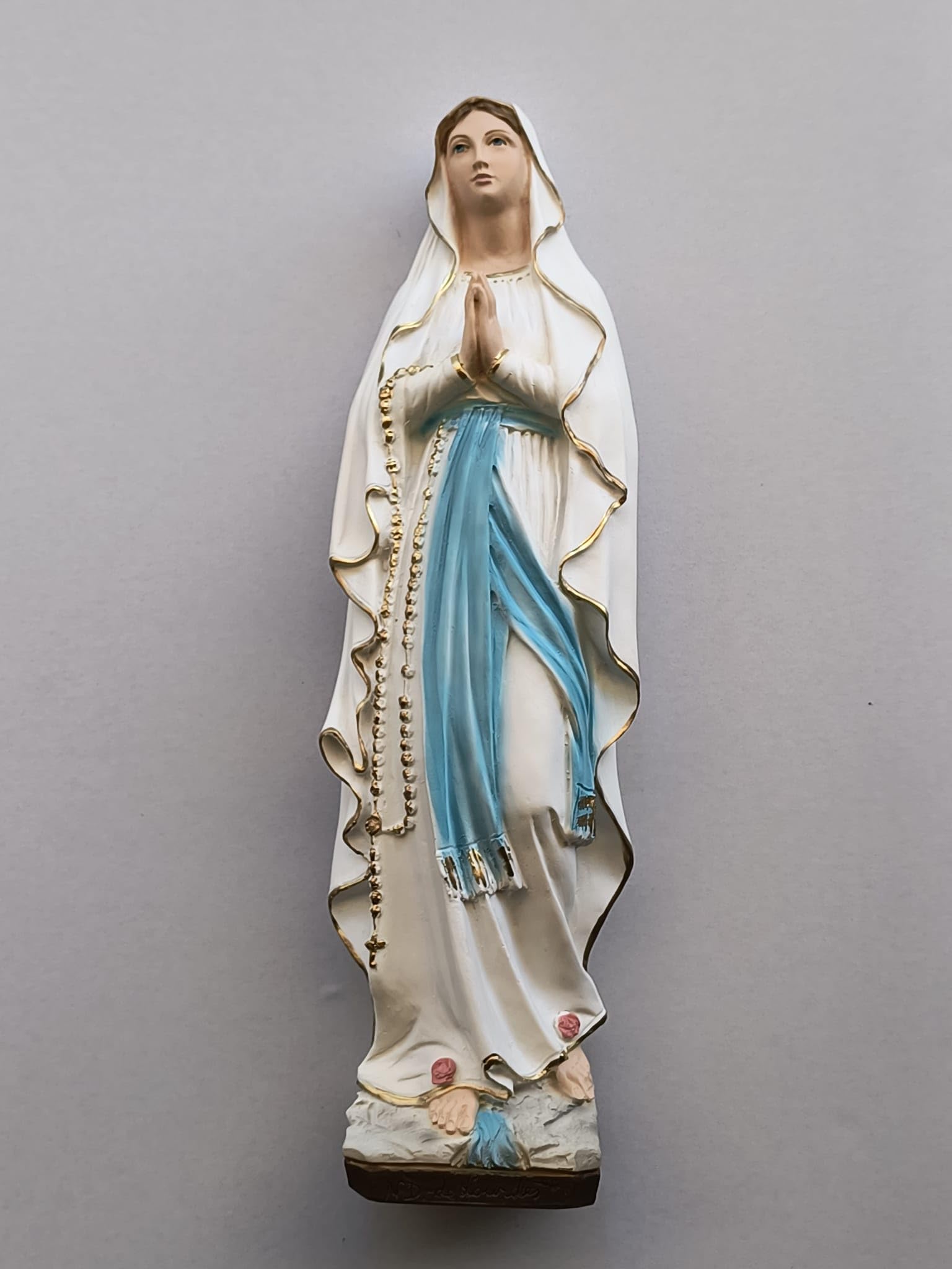 Generico Arte Sacra Caravaggio Statua della Madonna di Lourdes cm 50 (19,68 inches) in marmo resina decorata a mano di produzione artigianale italiana