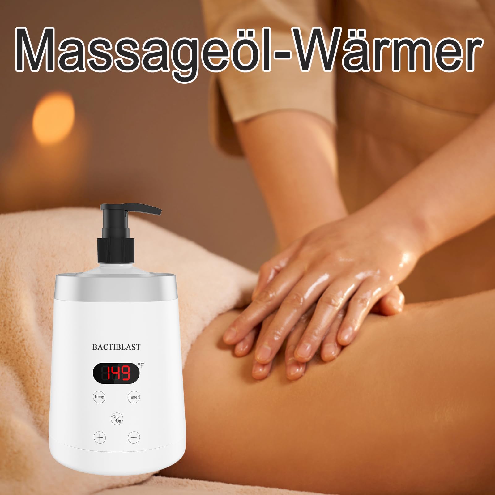 Massageöl Wärmer, Massageölwärmer mit Zwei Ölflaschenspender Lotion Wärmer LED Anzeige Flaschenwärmer Heizung für Spa Salon Haushalt Massageöl Flaschenwärmer