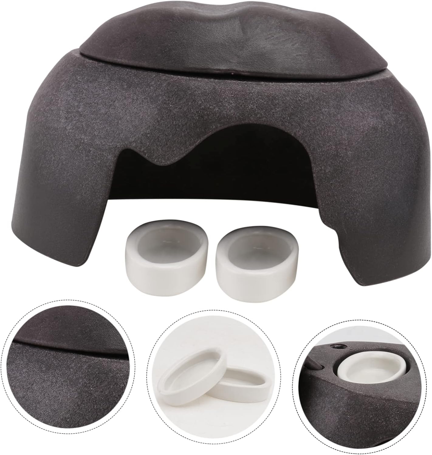 POPETPOP 1pc Tortoise Humidification Shelter with Ceramic Basin Reptile Landscaping Cave for Turtles Spiders and Lizards Spacious Design for Natural Habitat