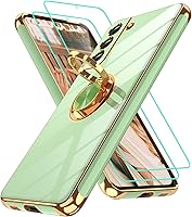 Vista 135 de Gritup Funda para Samsung Galaxy A14 5G: Funda para Samsung A14 2 piezas, protector de pantalla, soporte de anillo de rotación de 360°, soporte
