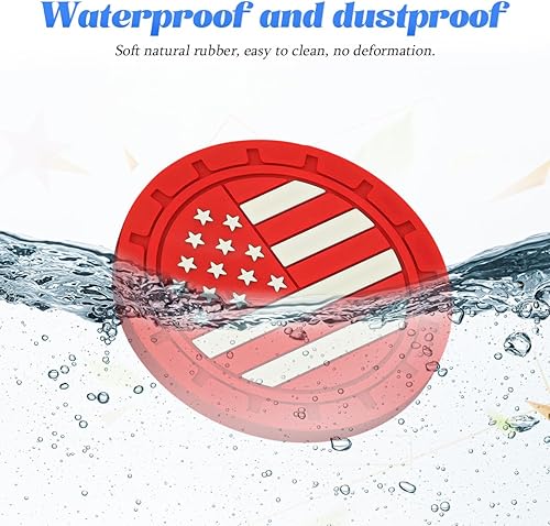 Miniatura 4 de Paquete de 4 posavasos de coche con bandera estadounidense, portavasos universales de 2.75 pulgadas, portavasos antideslizantes con bandera de