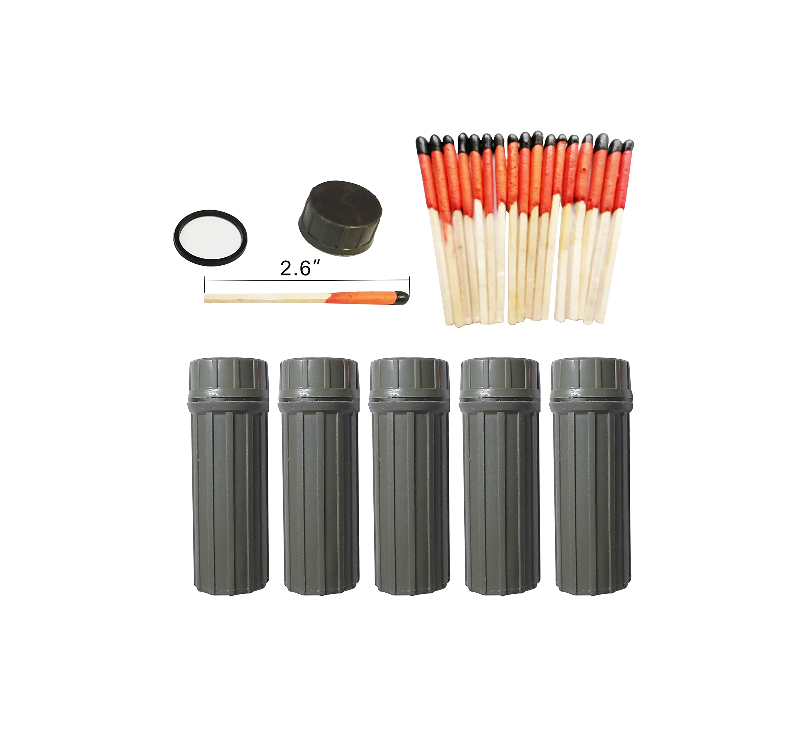 Emergency Fire Starter | Windproof & Waterproof Storm Matches with Waterproof Case & Wax Rope | Survival Gear for Camping, Hiking, Bushcraft, Outdoor