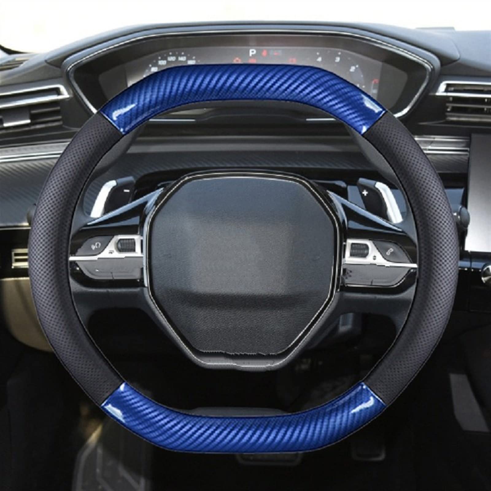 プジョー3008 4008 5008用カーボンファイバーステアリングホイール