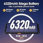 Ulefone Armor X13 12+64 Go Téléphone Robuste, Caméra Arrière de 50 MP, Caméra de Vision Nocturne de 24 MP, Smartphone Robuste Android 14, Écran de 6,52 po, 6320 mAh, NFC GPS, Emballage avec Étui Armor Exclusif - Orange
