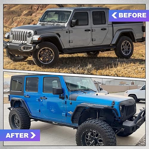 Miniatura 10 de WOLFSTORM Forros interiores para guardabarros delanteros y traseros forros de rueda de acero resistentes para Jeep Wrangler JKJKU 2007-2018 2