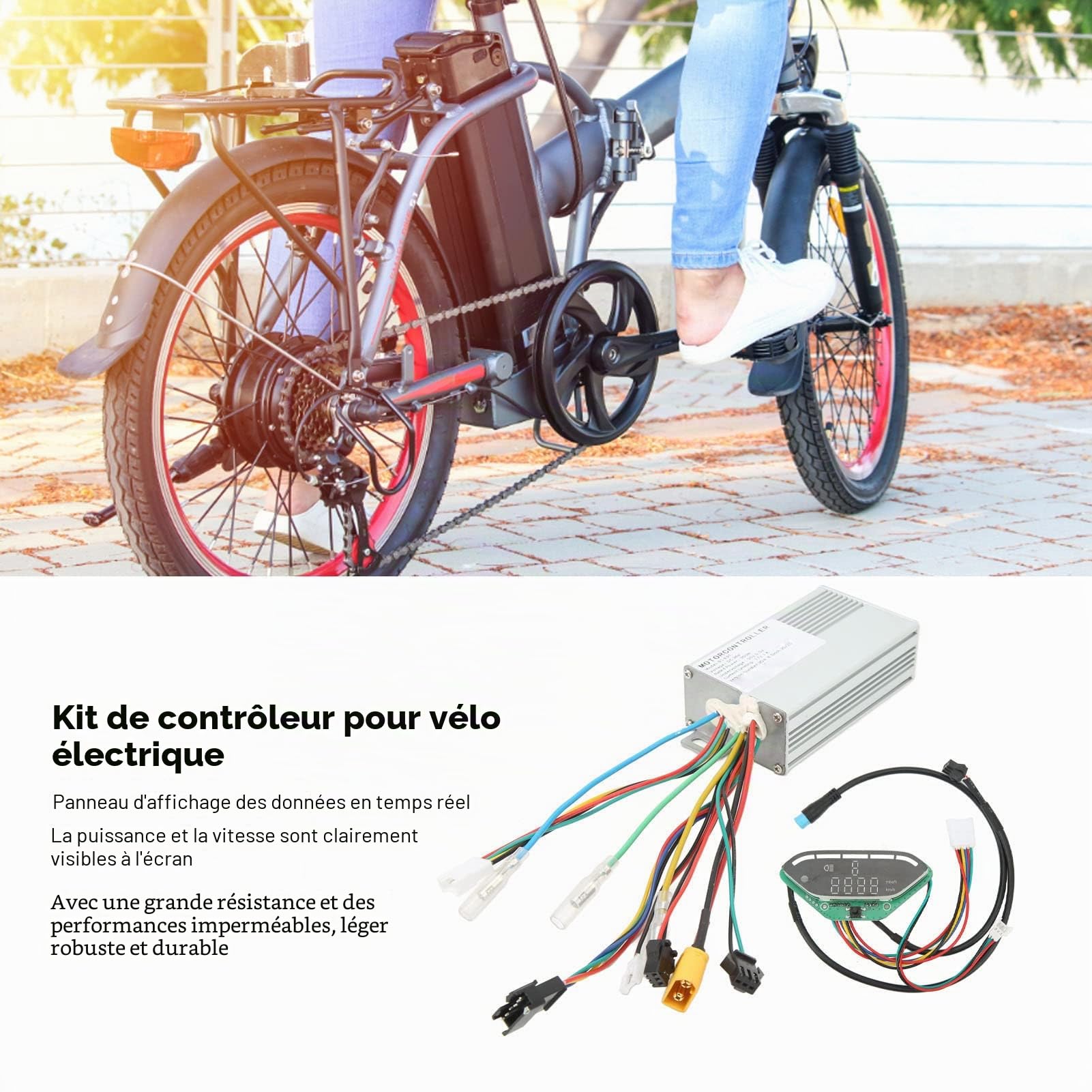 Kit de Contrôleur de Moteur électrique 36 V 350 W, Kit de Contrôleur de Vélo avec Panneau D'affichage de Circuit et Contrôleur pour Scooter de Vélo électrique E9T