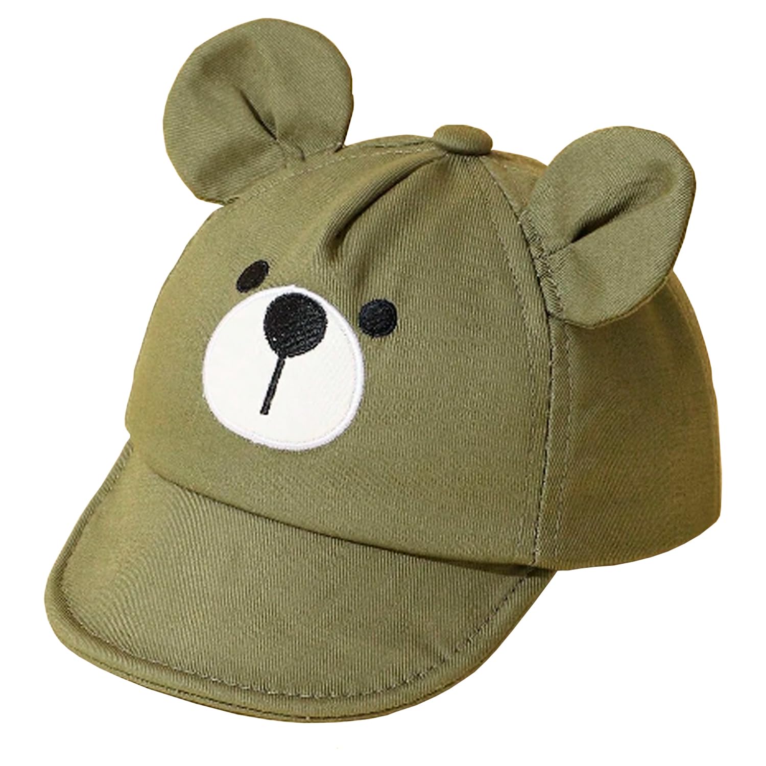 RECIÉNACIDOS Gorra de Béisbol para Bebé 3-12 Meses - Ajustable, Protección Solar UV, Diseño con Orejitas y Bordado de Oso - Ideal para Niños y Niñas en Primavera y Verano