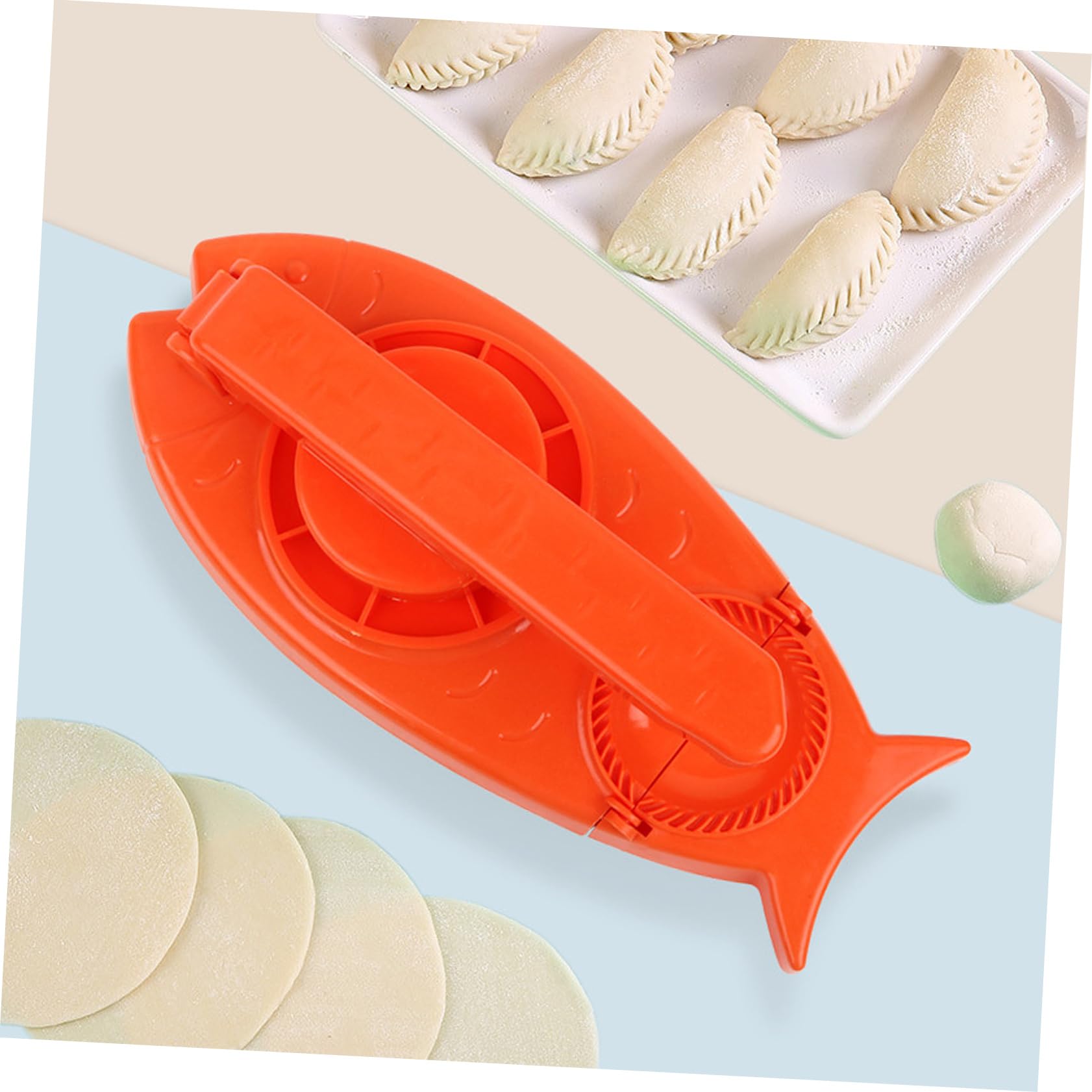 FUNOMOCYA 2-in-1 Dumpling Maker Machine Semi-automatic Dumpling Wrapper Cutter Round Mold