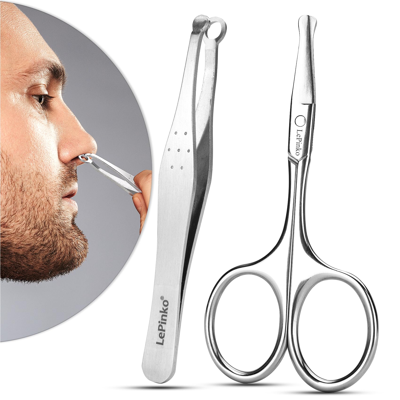 LePinko Nose Hair Trimmer For Men Nasal Hair Tweezers For Women Small Scissors For Hair Grooming