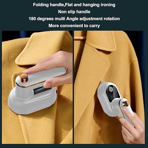 Miniatura 2 de Mini plancha de vapor, termostato plegable con mango plegable, color blanco, 110 220 V, pequeña máquina de planchar para toalla para el hogar (#3)