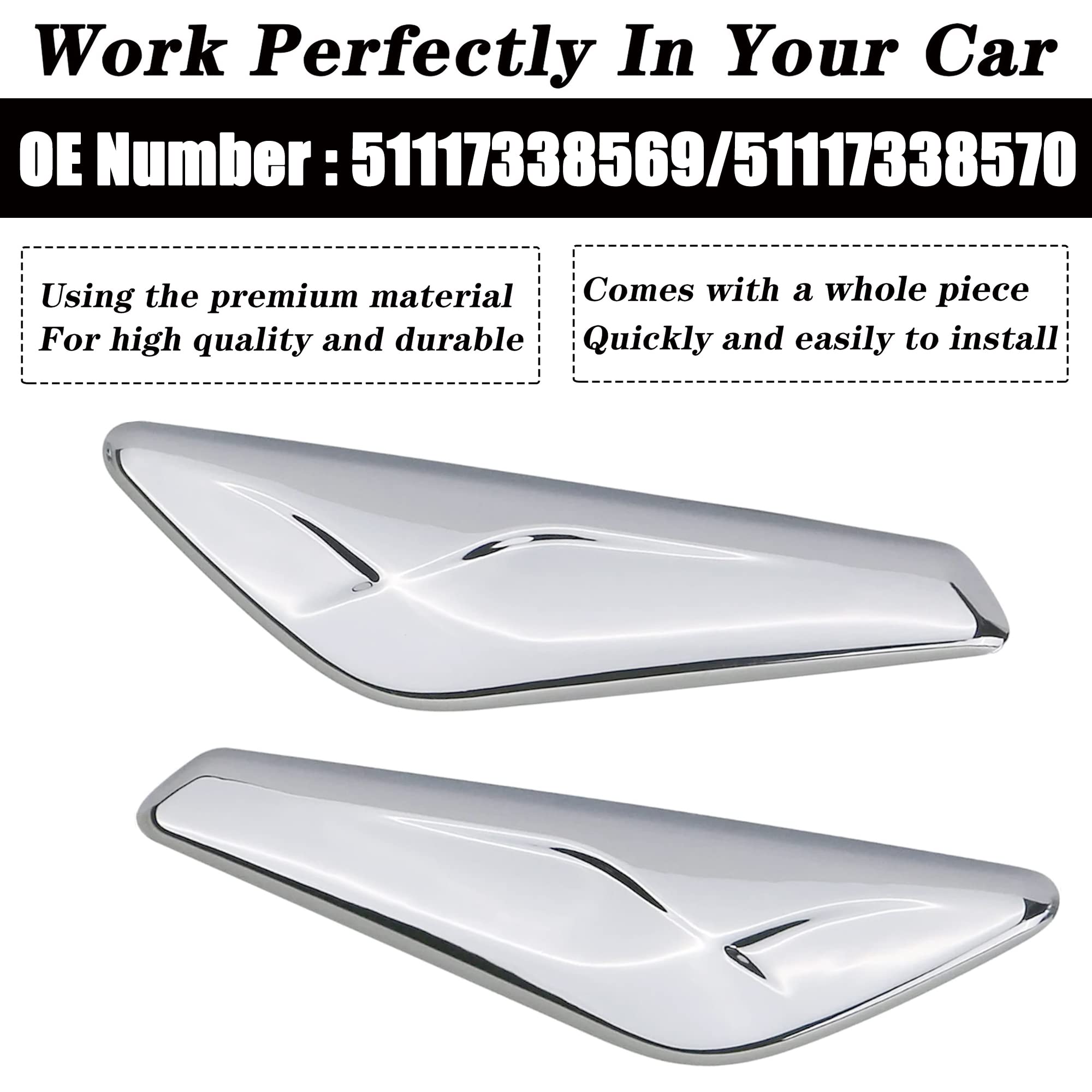 Amazon.com: Rldym Front Fender Chrome Finisher Right and Left Side 