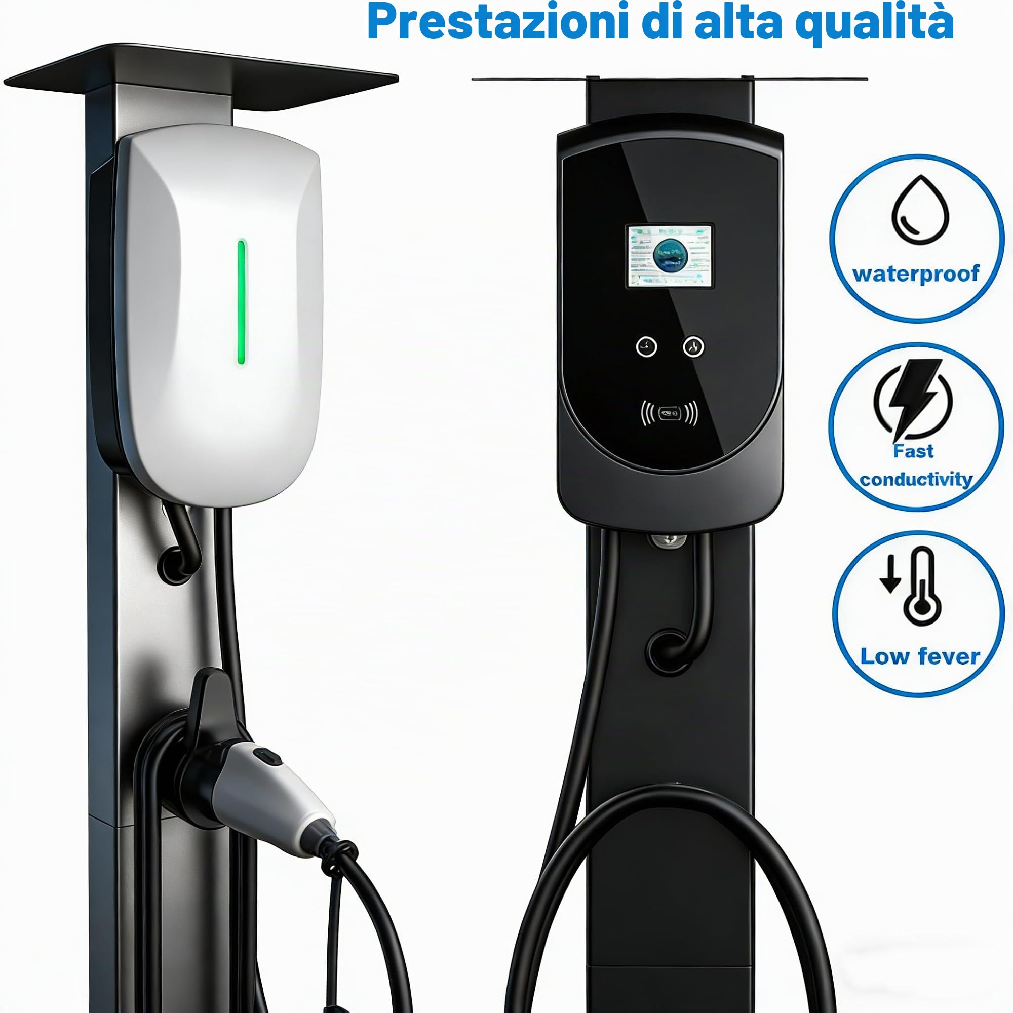 Wallbox - Staffa di supporto per montaggio a parete, per auto, 1 side (nero), dimensioni: 140 x 24 x 15 cm